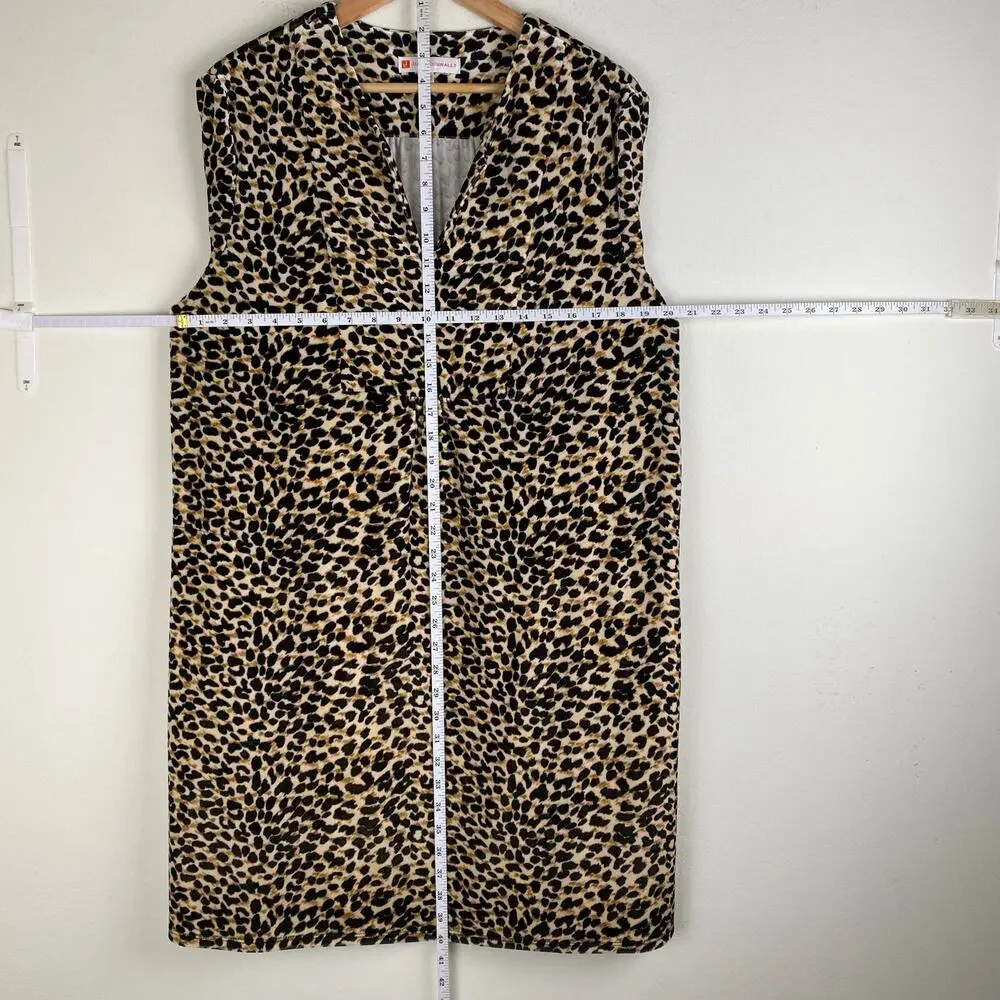Jude Connally Kerry Animal Velvet Shift Dress Beige Black Size XL - Picture 11 of 11